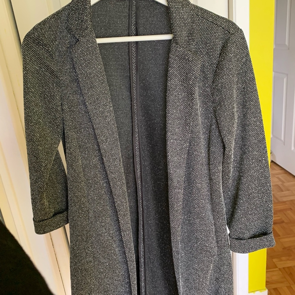 Women's Gray Open-Front Coat